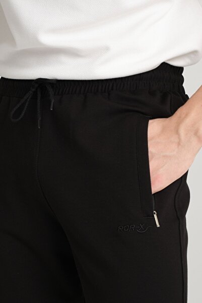 RDR-X Ανδρικό μαύρο άνετο κομμένο ίσιο πόδι από χτενισμένο βαμβακερό ύφασμα