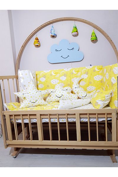 Baby Clime 60X120 Baby Sleeping Set - Mosquito Net - Moon Cloud Star (Excluding the Mobile Crib)