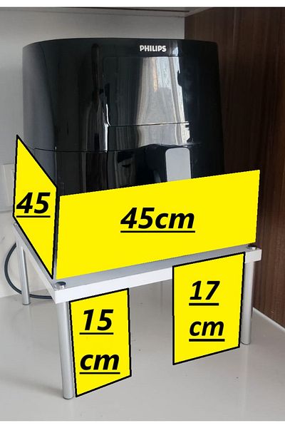 Pratik Yaşam Philips Airfryer XXL Stand - Desktop Organizer, Mini Gaming Stand, Presentation Stand 45X45Cm