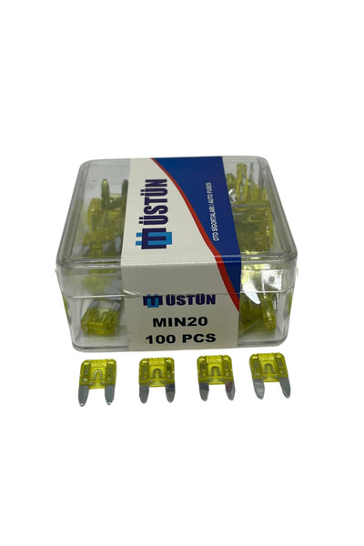 Üstün Mini Bıçak Sigorta 20 Amper 100 Adet Mini Boy Oto Sigorta 20A