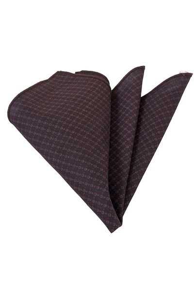 Exve Exclusive Brown Beige Geometric Patterned Collar Handkerchief