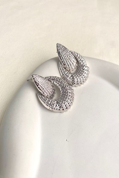 DEMOKAN Women's Earrings Line Pattern Crescent Drop Earrings