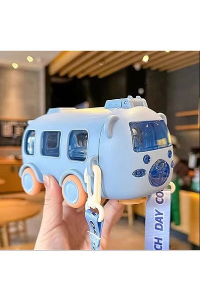 hediyeconcepti زجاجة مياه ومشروبات غازية بتصميم حافلة كرتونية لطيفة سعة 500 مل