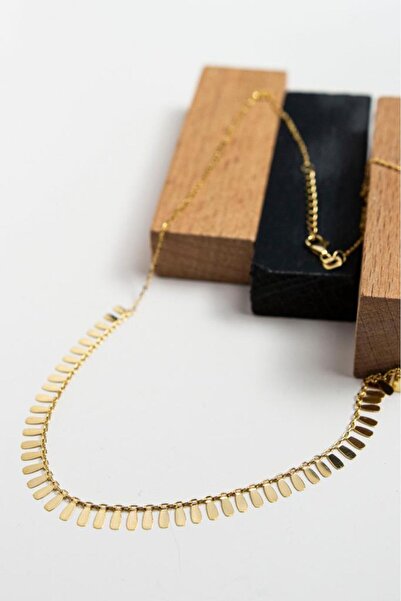 latif kuyumcu 14 Ayar Damla Pullu İthal Zincir Kolye LKKLY1200