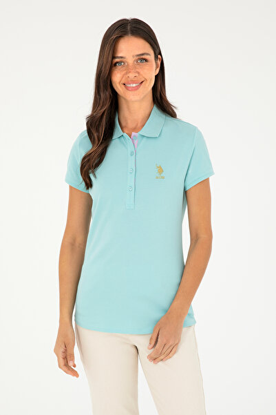 U.S. Polo Assn. Tricou de bază pentru femei, verde apă 50280065-VR083