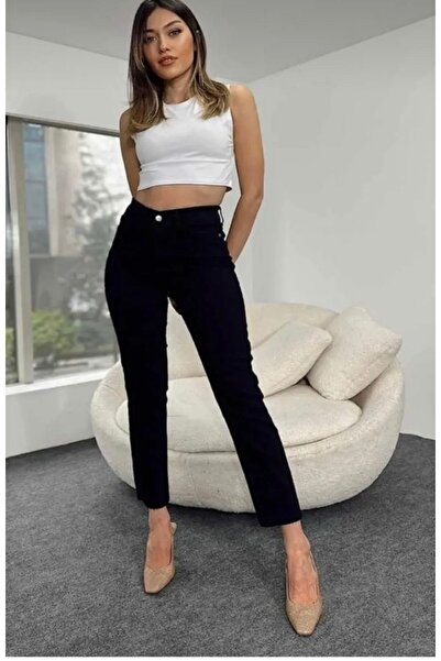 kleshus جيسيكا - جينز بويفيت أسود عالي الخصر للنساء