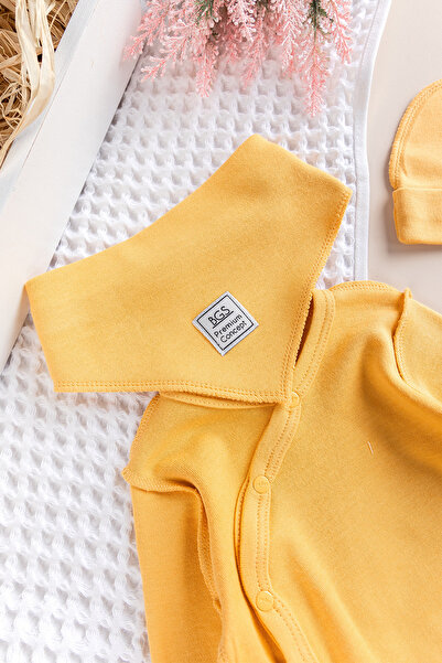 Babymod Natural Baby Jumpsuit Set with Gloves