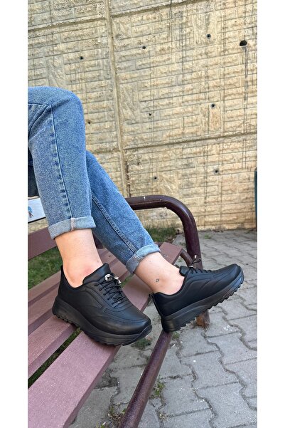 Bonjey Black Non-Slip High-Sole Guaranteed Daily Sports Walking Shoes