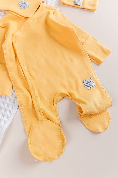 Babymod Natural Baby Jumpsuit Set with Gloves