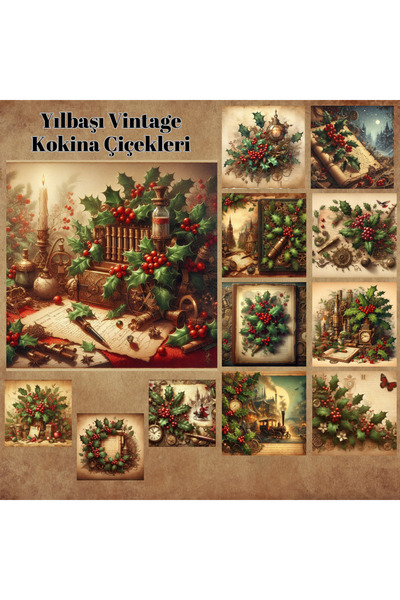 Pink Swan Craft Model de flori Kokina de epocă - Set de autocolante pentru pl...