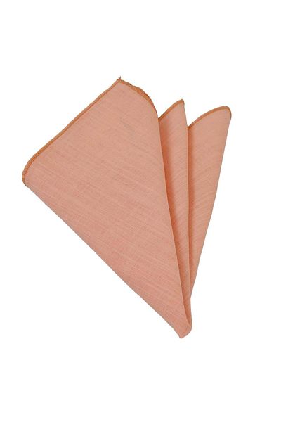 Exve Exclusive Orange Plain Linen Woven Natural Collar Handkerchief