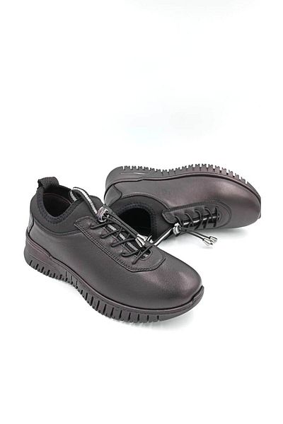 Prego White Mina Genuine Leather Thermo - Casual Comfortable Women's Shoes, Black