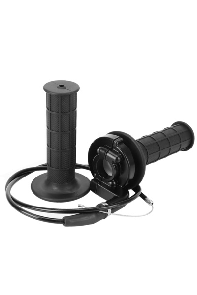 Choice مقبض دراجة نارية أسود، زوج واحد، 7/8 بوصة (22 مم)، مع كابلات، من Uni