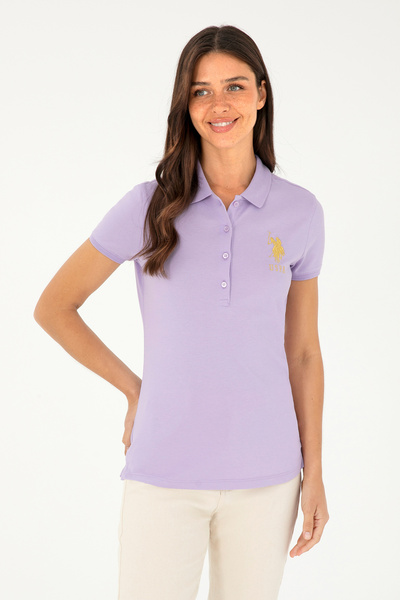 U.S. Polo Assn. Women's Lilac Basic Polo Neck T-Shirt 50280071-Vr034
