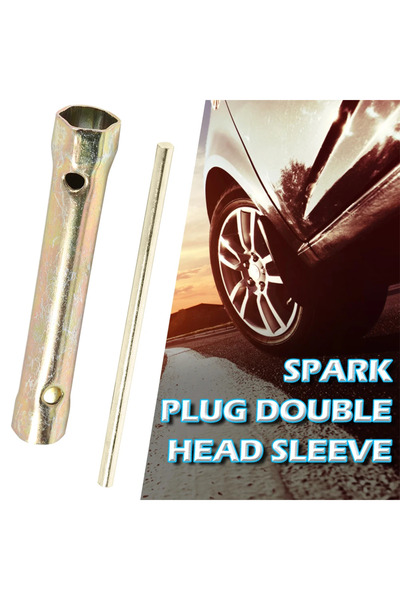 Alloet 16/18mm Spark Plug Socket Wrench Double End Deep Reach Spanner Tool Tublar with Torsion Bar for C...