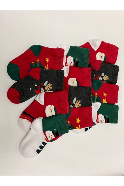 YAADE CHRISTMAS PATTERNED TOWEL 12 PAIRS OF CHILDREN'S SOCKS