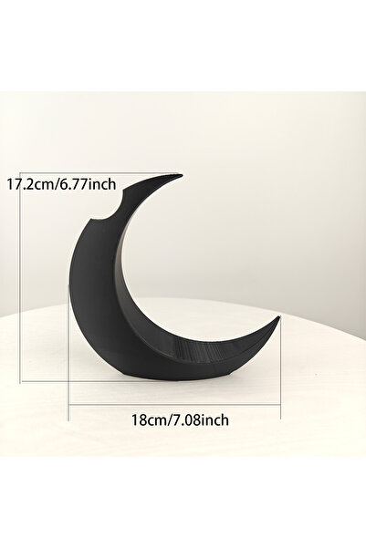 Choice مزهرية قمر قوطية سوداء مطبوع بتقنية الطباعة ثلاثية الأبعاد، قطعة ديكور...