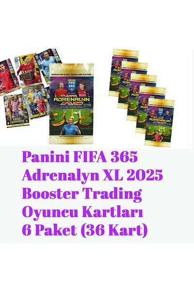 Panini Fifa 2025 6 Pack (36 Cards) 365 Adrenalyn XL 2025 Gaming Cards Set