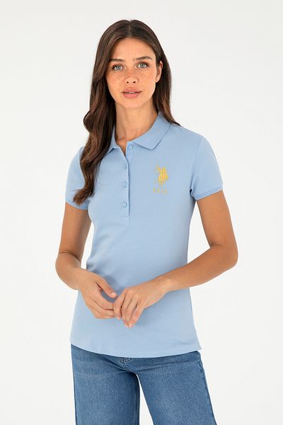 U.S. Polo Assn. Dámske svetlomodré tričko Basic Polo Neck 50280071-vr003
