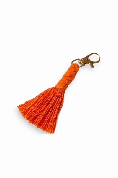 nftart.design سلسلة مفاتيح/حقيبة مفاتيح مصنوعة يدويًا باللون البرتقالي