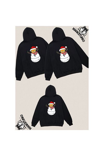 MarkaTurko DONALD custom design back printed Black Hooded unisex Sweatshirt 2004-1