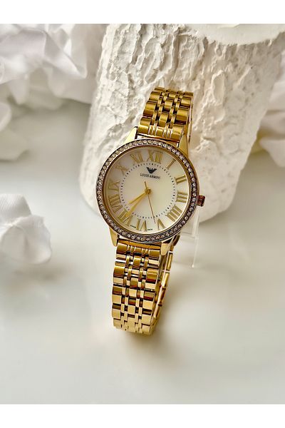 Forsining -Louis Armini-(Gold Color) Women's Wrist Watch with Jubilee Cord