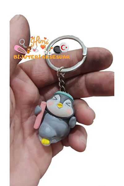 himi bijuteri aksesuar Penguin Keychain Backpack Ornament Auto Keychain Schoo...