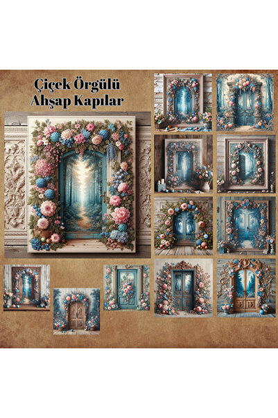 Pink Swan Craft Etichetă autocolantă vintage cu 12 bucăți, împletită cu flori...