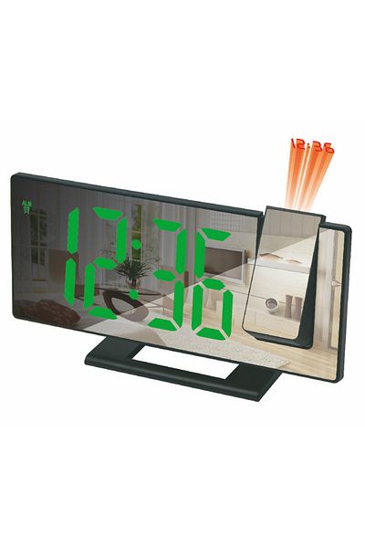Choice D2363-BG Mirror multifunctional projection alarm clock Intelligent luminous clock Bedroom large scre