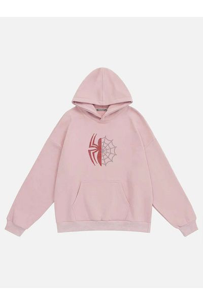 Mad&Calf Φούτερ Unisex Spider Stone με κουκούλα Fleece Oversize