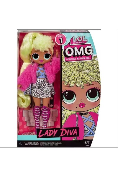 Choice دمية ليدي ديفا إل أو إل سربرايز! أو إم جي للأزياء، شعر طويل، دمية أخت كبيرة، علبة هدايا رائعة للبنات