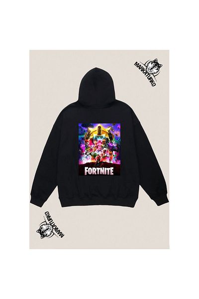 MarkaTurko ANGEL WING custom design back printed Black Hooded unisex Sweatshirt 200-3
