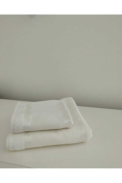 HMZ Etamine and Crossover Embroidered - Fringe-Free Towel with Mother and Daughter. Small and Large Non-Processing Towel