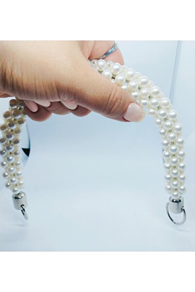 Handmade 1. Λευκή τσάντα ποιότητας κατηγορίας - Μονό αξεσουάρ με μαργαριτάρια