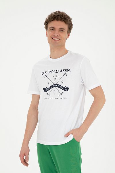 U.S. Polo Assn. Ανδρικό λευκό μπλουζάκι 50281045-VR013