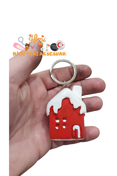 himi bijuteri aksesuar Breloc cu tematică de casă înzăpezită, ornament pentru...