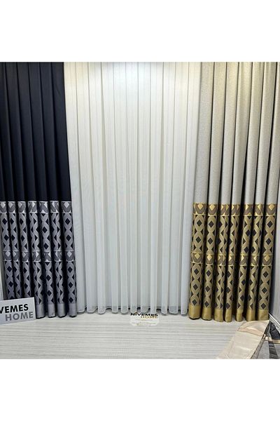 NİVEMESHOME Nivemeshome Mariana 1/3 Close Pleated White Tulle Curtain Apm
