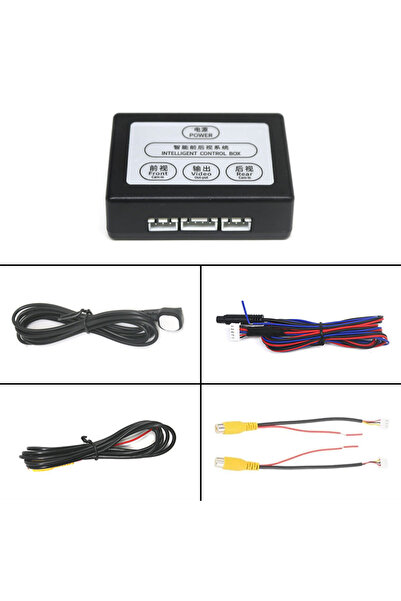 Choice كاميرا ركن السيارة السوداء، محول قنوات الفيديو، رؤية أمامية وخلفية، صن...