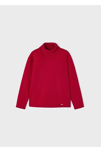 MAYORAL Red Girl's Turtleneck Knitwear Sweater