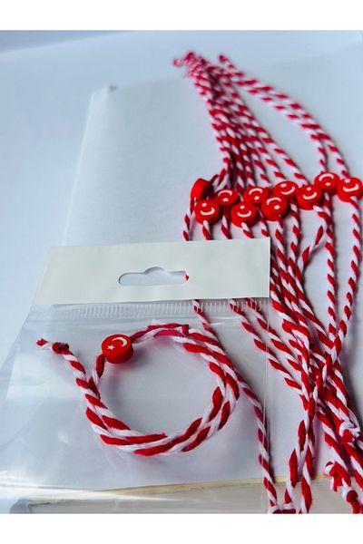 marteniçka Pack of 10 Turkish Flag Bracelets