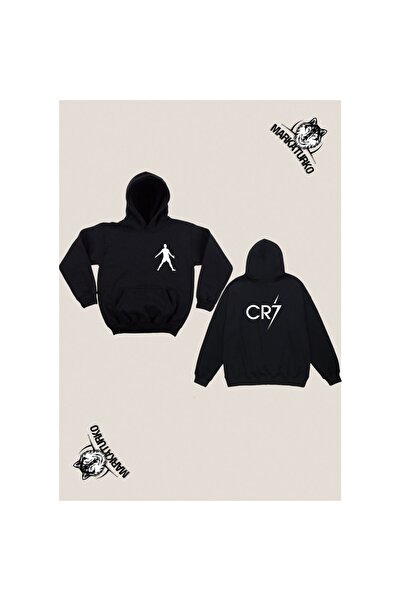 MarkaTurko Ronaldo Özel Tasarım Çift Taraflı Baskı Siyah Kapşonlu Unisex Form...
