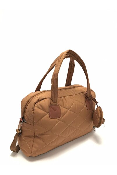 Neem bag Kadın Taba Shelbey Kapitone Cüzdan Detaylı Büyük Puf Omuz Çantası El...