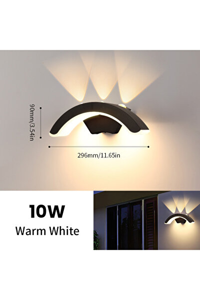 Choice مصباح حائط خارجي أبيض دافئ 10 وات مقاوم للماء IP66 إضاءة خارجية للشرفة والحديقة الخارجية