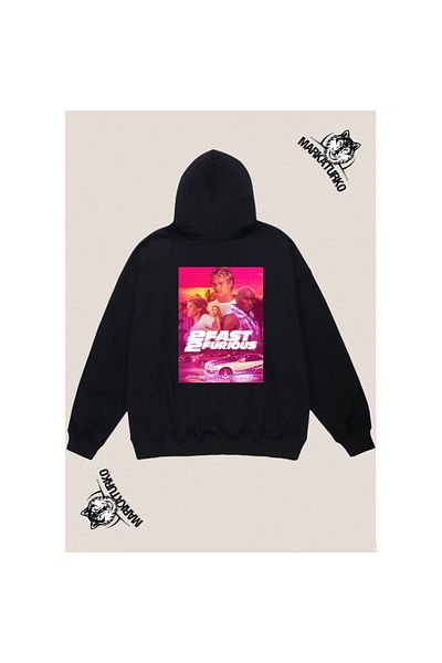 MarkaTurko LOS ANGELES custom design back printed Black Hooded unisex Sweatshirt 330-4