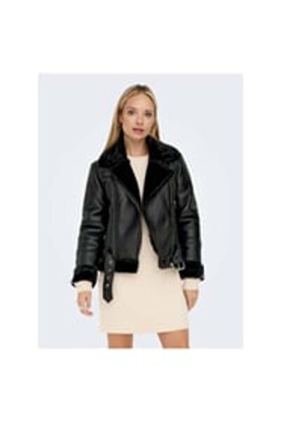 ONLY Onlagnete Faux Leather Biker Jkt Otw Women's Black Coat - 15260002
