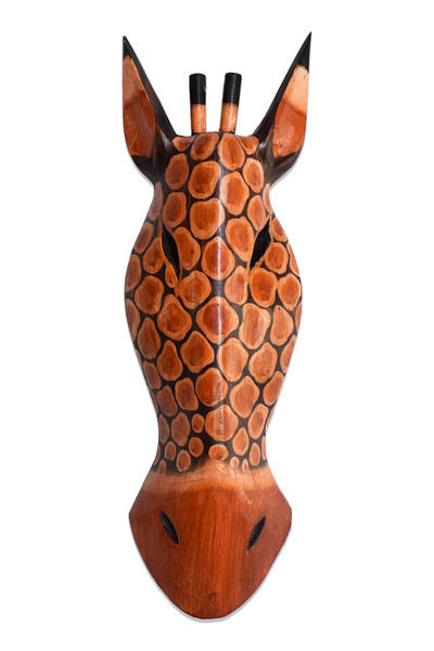 Hedicaret Zürafa Maske Duvar Objesi Mask Dekoratif Ahşap 50 cm