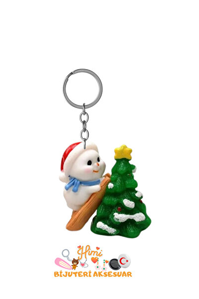 himi bijuteri aksesuar Treeed Snowman Keychain Backpack Ornament Auto Keychai...
