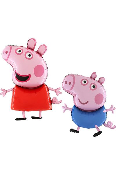 Parti Station 2 Years Old Peppa Pig Concept Pink Pig George Theme Foil Balloon Set