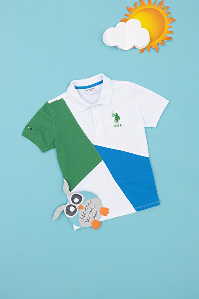 U.S. Polo Assn. Μπλουζάκι με πράσινο γιακά πόλο για αγόρι 50281557-VR054