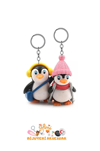 himi bijuteri aksesuar Set de 2 brelocuri pinguin, ornament pentru rucsac, br...